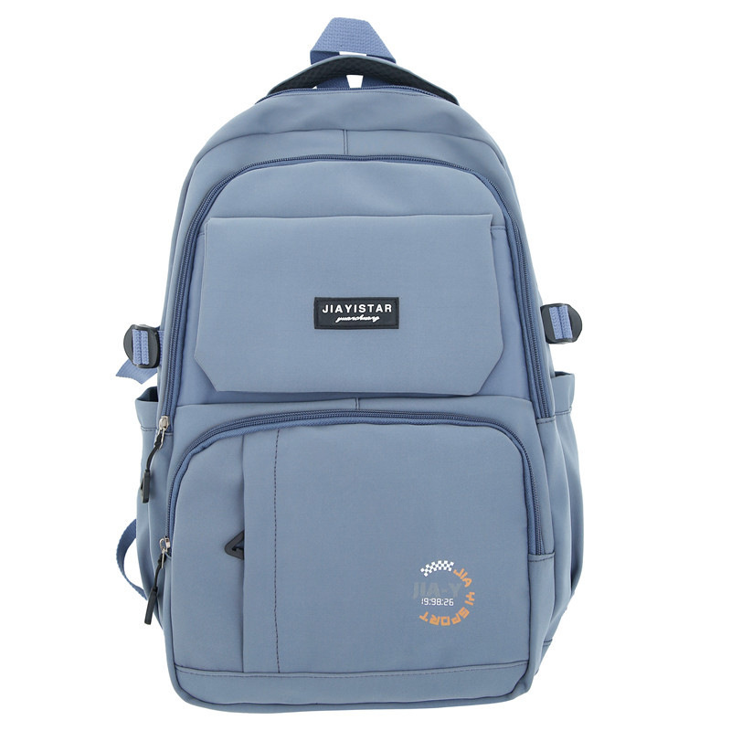 INS Schoolbag Female Junior High School Student Campus All-Match Large-Capacity Backpack Solid Color High School Student Male Computer Backpack Fashion