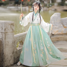 【四时春】魏晋制汉服三件套女款古风交领齐腰襦裙春夏款汉服