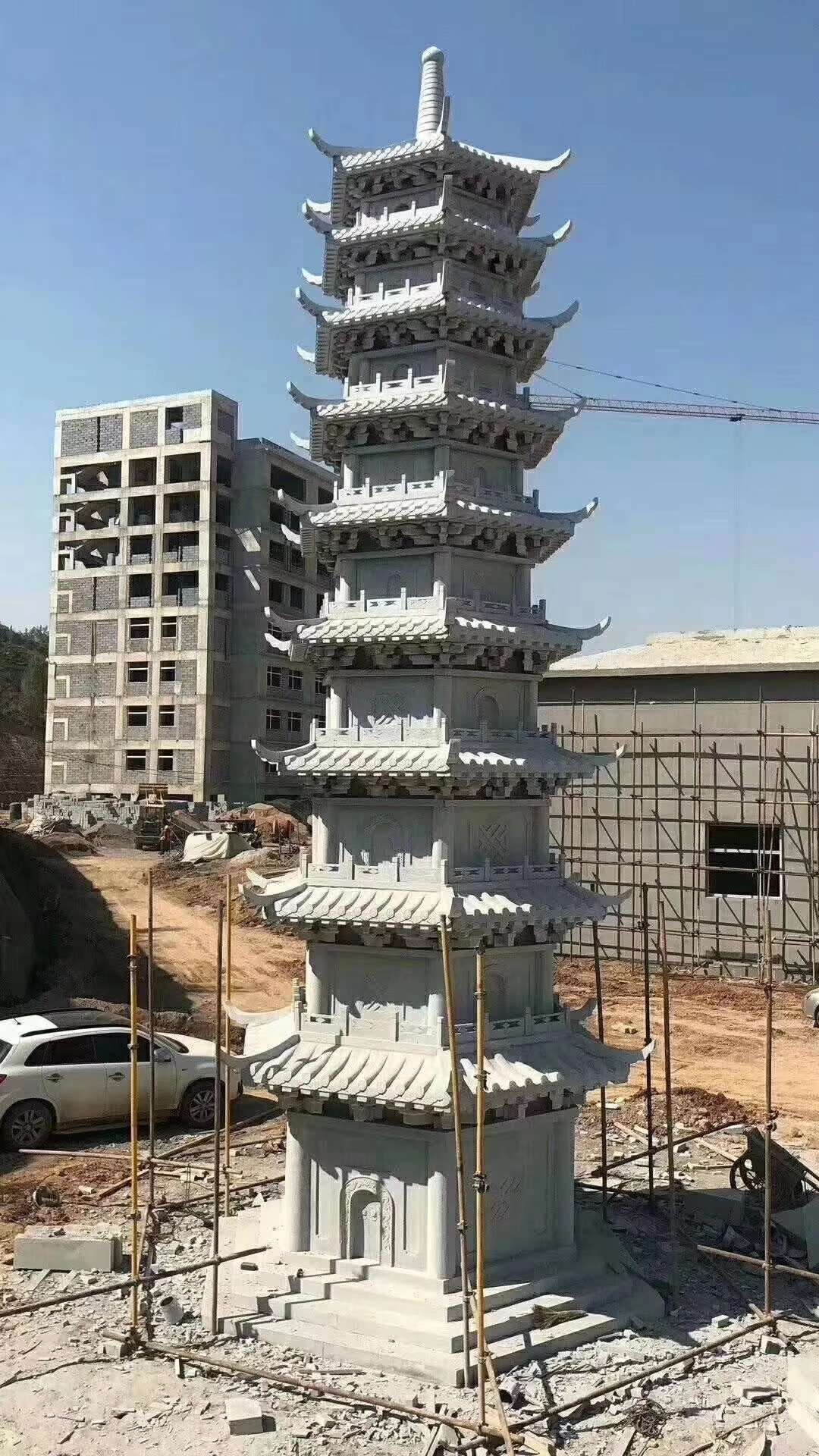 厂家供应7层寺庙石塔 舍利塔 广场公园景观石雕塔 花岗岩石塔定制