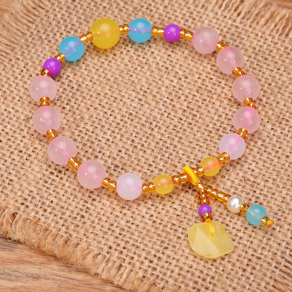 Quartz Bracelet Women's Ins Fashionable Simple Sweet Bracelet DIY Pink Crystal Bracelet Chen Factory Wholesale