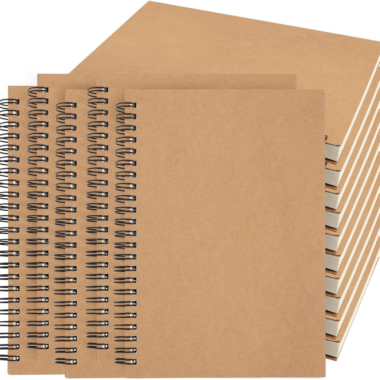 热款a5外贸简约牛皮纸线圈本侧翻空白设计会议商务加厚款笔记本-阿里