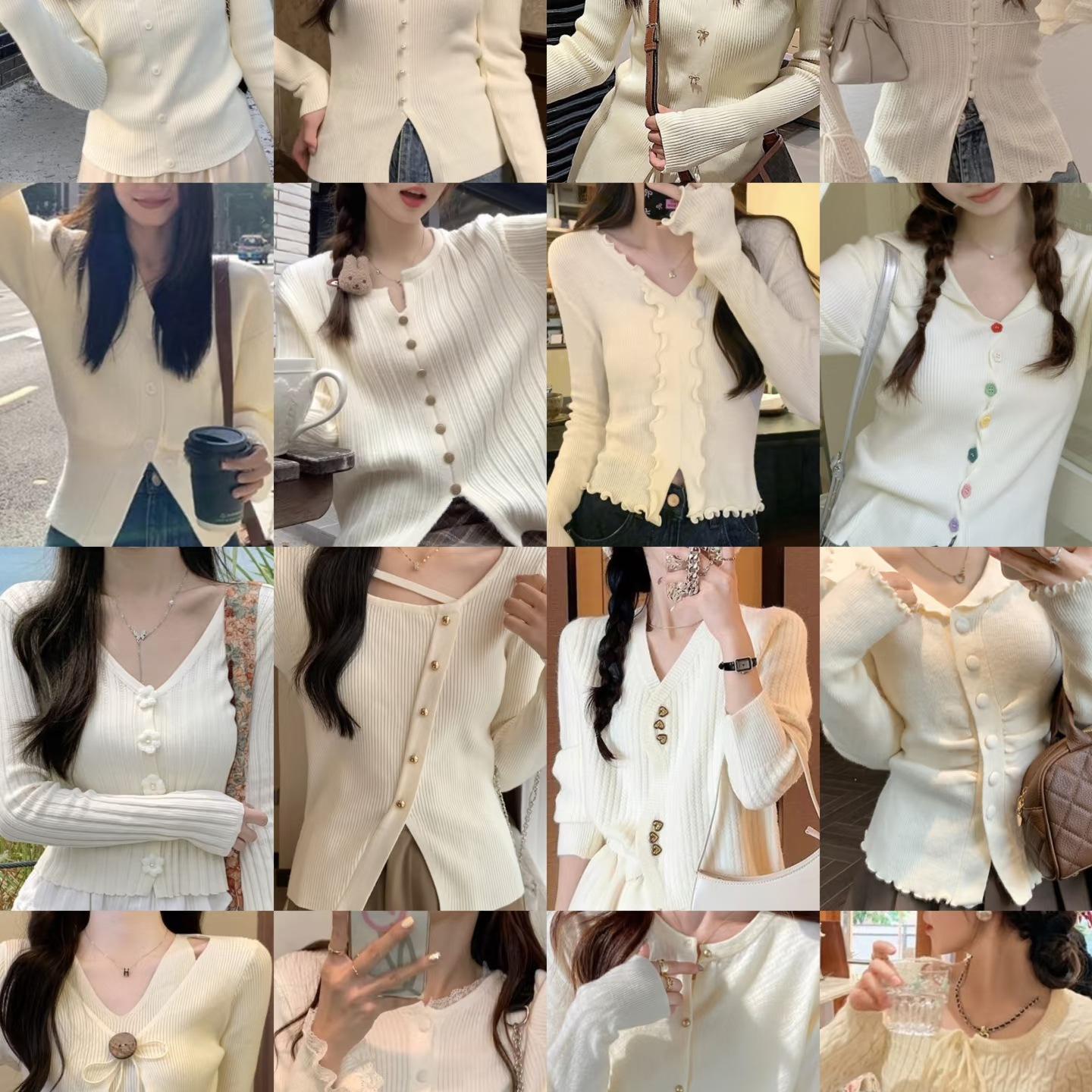 十三行秋冬季新款清新甜美羊绒开衫毛衣设计感针织衫女装批发定制