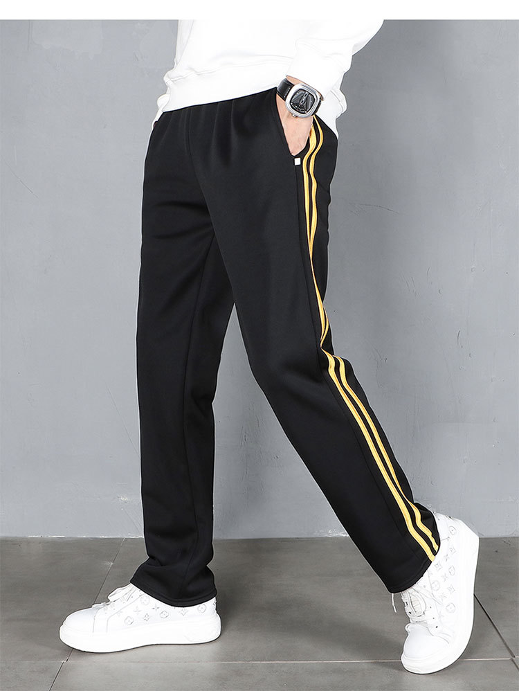 校服裤子男女加绒加厚黑色一条杠两道杠初中高中小学生秋冬运动裤