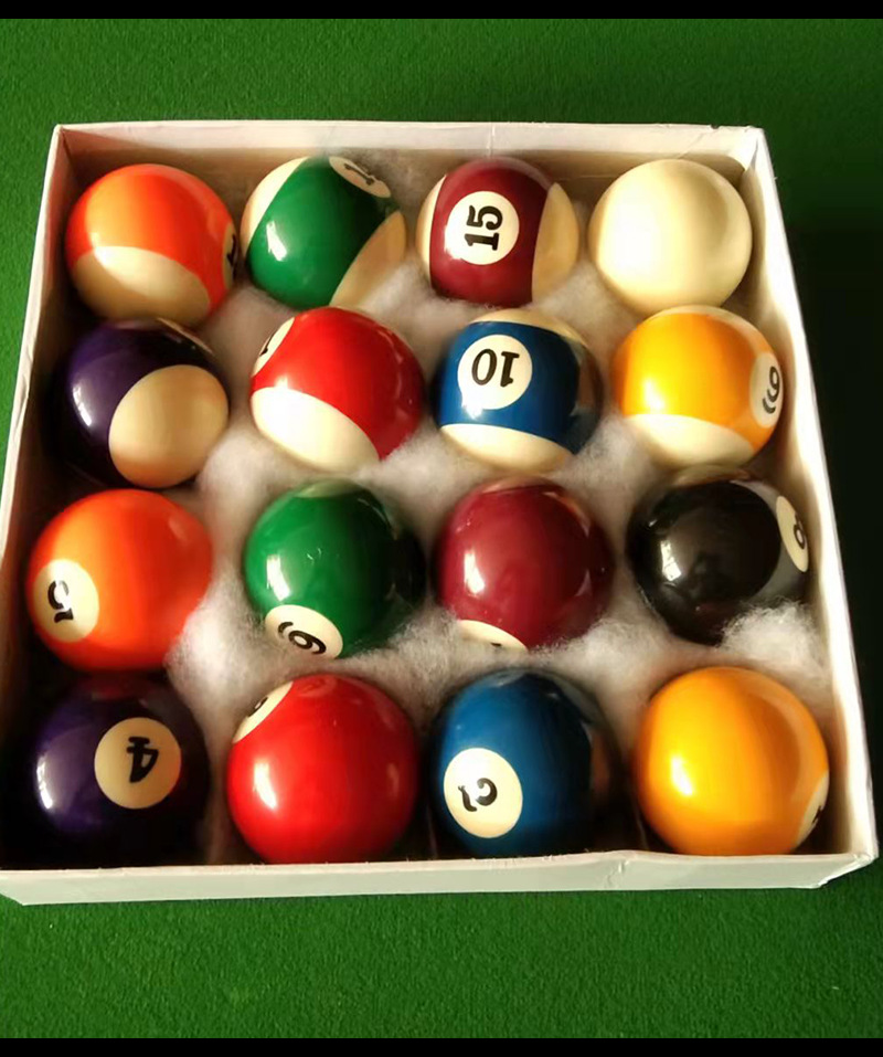 皇冠美式台球黑八水晶台球子美式十六彩桌球子标准大号台球