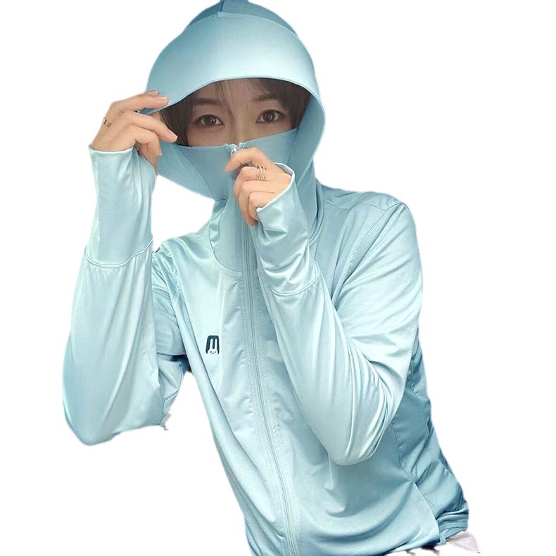 Bunny Sun Protection Clothing Generation Ice Silk Big Brim 2023 Women's UV Protection Summer Coat Riding Sun-Protective Clothing