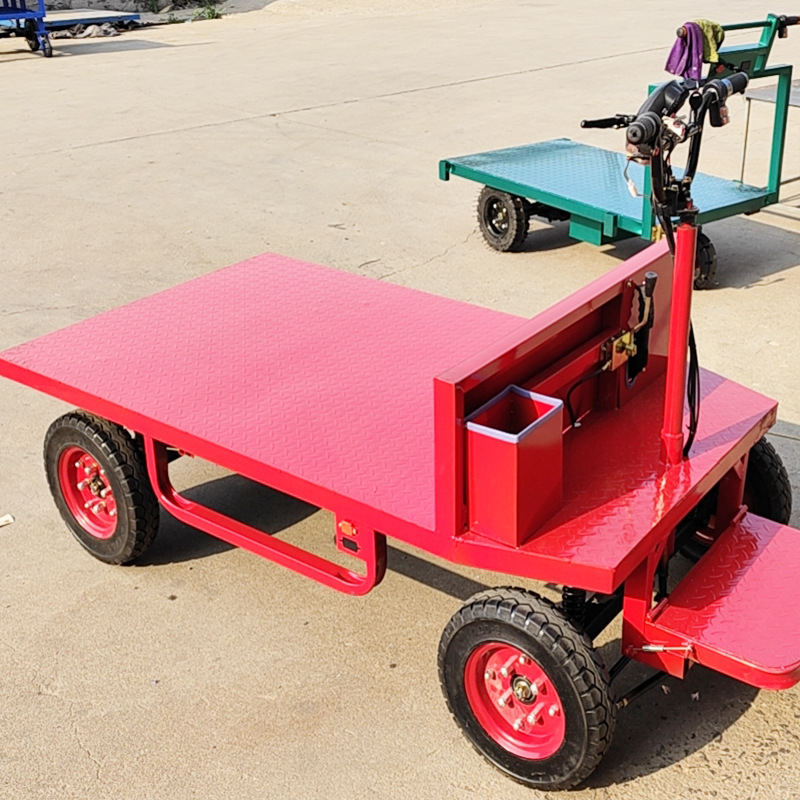 倒站骑驴电动搬运输车 手推搬运四轮平板车 工地仓储库物流拉货车