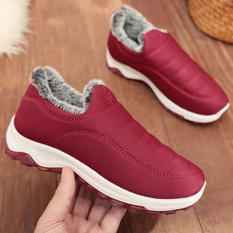 New Winter Men's and Women's Cotton-Padded Shoes with Velvet Comfortable Breathable Soft Bottom Non-Slip Casual Shoes Cotton Shoes Daddy's Shoes for Middle-Aged and Elderly People