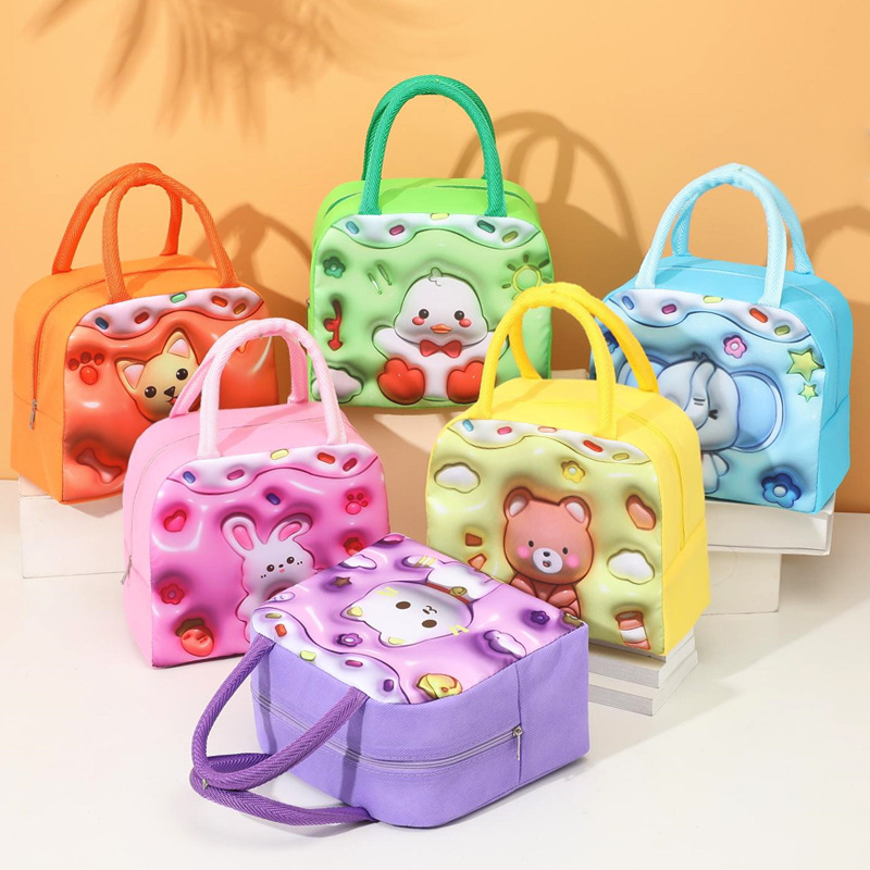 3d cartoon thermal bag portable insulated bag thick aluminum foil cute lunch bag student lunch bag