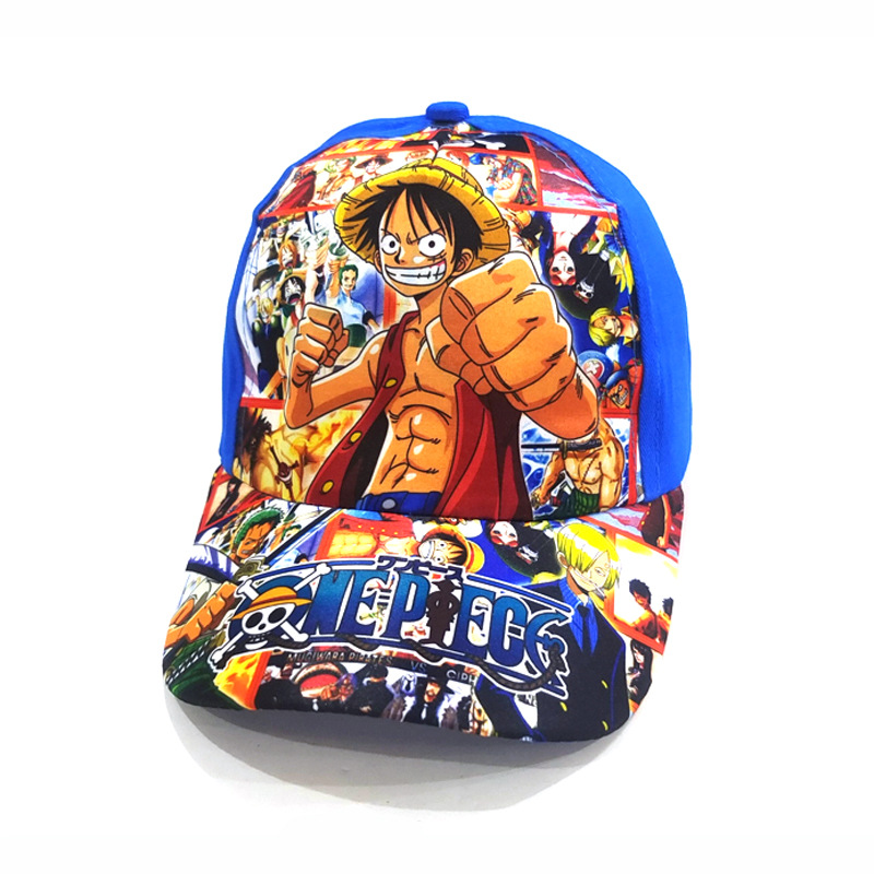 Cross-Border One Piece Children's Cartoon Baseball Cap Boys and Girls King of the Sea Printed Peaked Cap Children Sun Protection Sun Hat