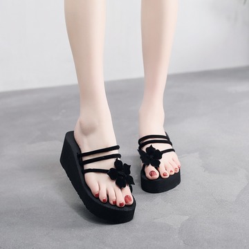 人字拖女鞋子女拖鞋女凉拖夏季批发出厂韩版沙滩学生外穿高跟厚底
