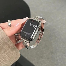 简约手镯式金属表带高级感适用于applewatchS9苹果手表iwatch87SE