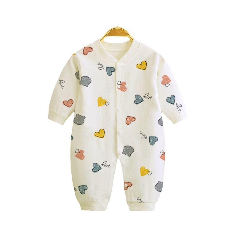 Spring and Autumn Baby Clothes Newborn Cotton Long-Sleeved Jumpsuit Male and Female Baby Romper Cartoon Printed Romper Underwear