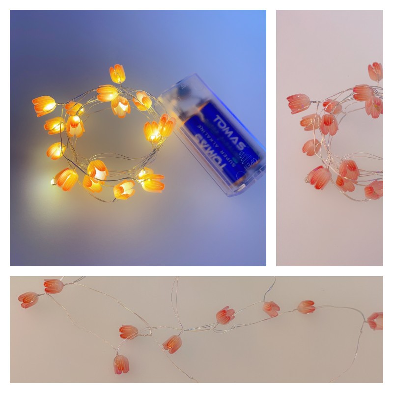 Led Tulip Lighting Chain Wholesale Copper Wire Lamp DIY Material Package Birthday Gift Decorative Lamp Bouquet Flower Accessories