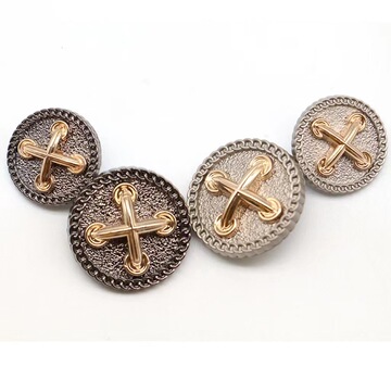 时尚复古英伦风金属纽扣交叉十字风衣大衣外套手缝装饰扣子