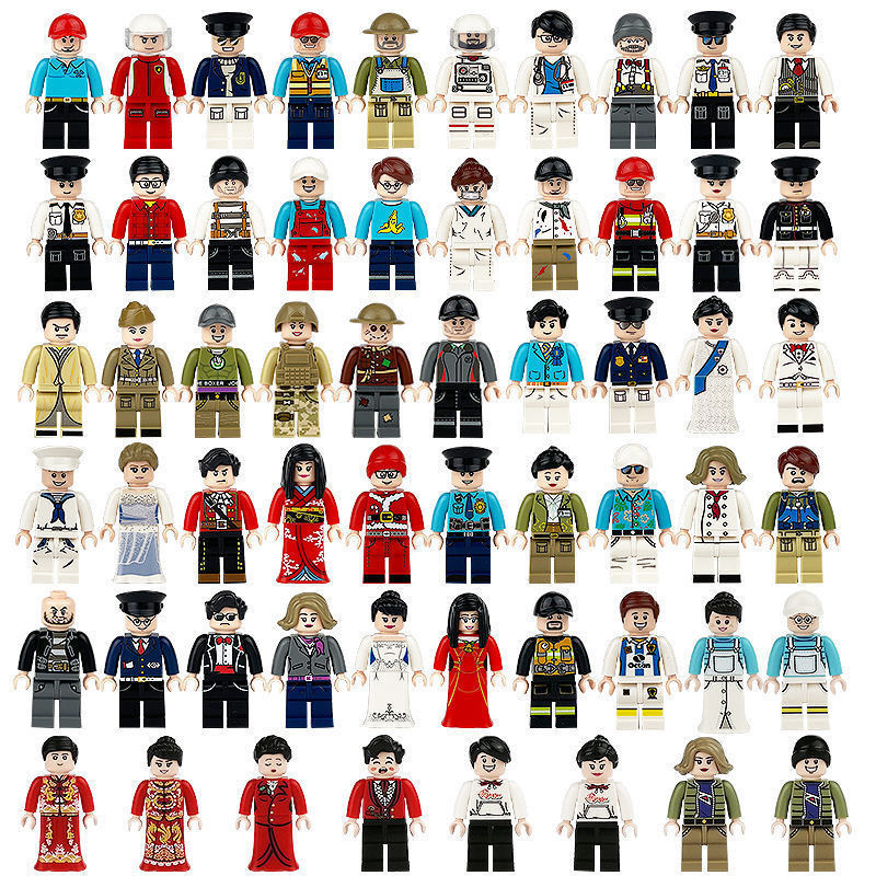 Compatible with Lego Doll Toy Small Particles Building Blocks Doll Bulk Blind Bag Ninja Military Assembled Building Block Toys Wholesale