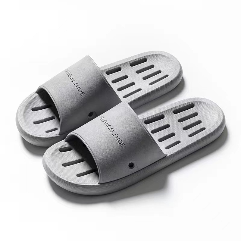 Home Slippers PVC Men and Women Couple Indoor Home Leaking Slippers Bath Non-Slip Deodorant Comfortable Lightweight Sandals