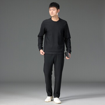 休闲运动套装男士卫衣裤子搭配一套纯色男装秋冬季工作服两件套52