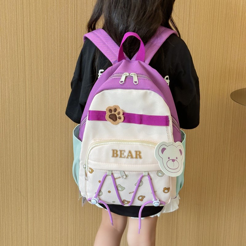 新款卡通书包幼儿园女孩小学生可爱小熊大容量儿童双肩背包潮批发