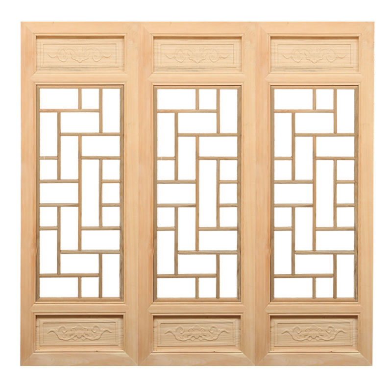 东阳木雕仿古门窗 中式装修复古风格实木花格镂空雕花窗户可