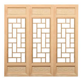 东阳木雕仿古门窗 中式装修复古风格实木花格镂空雕花窗户可