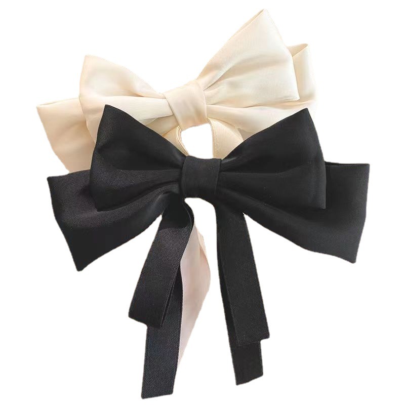 Black Ribbon Bow Barrettes Internet Celebrity Korean Style Elegant Elegant Hair Pin Clip Hairware Hair Accessories Head Clip