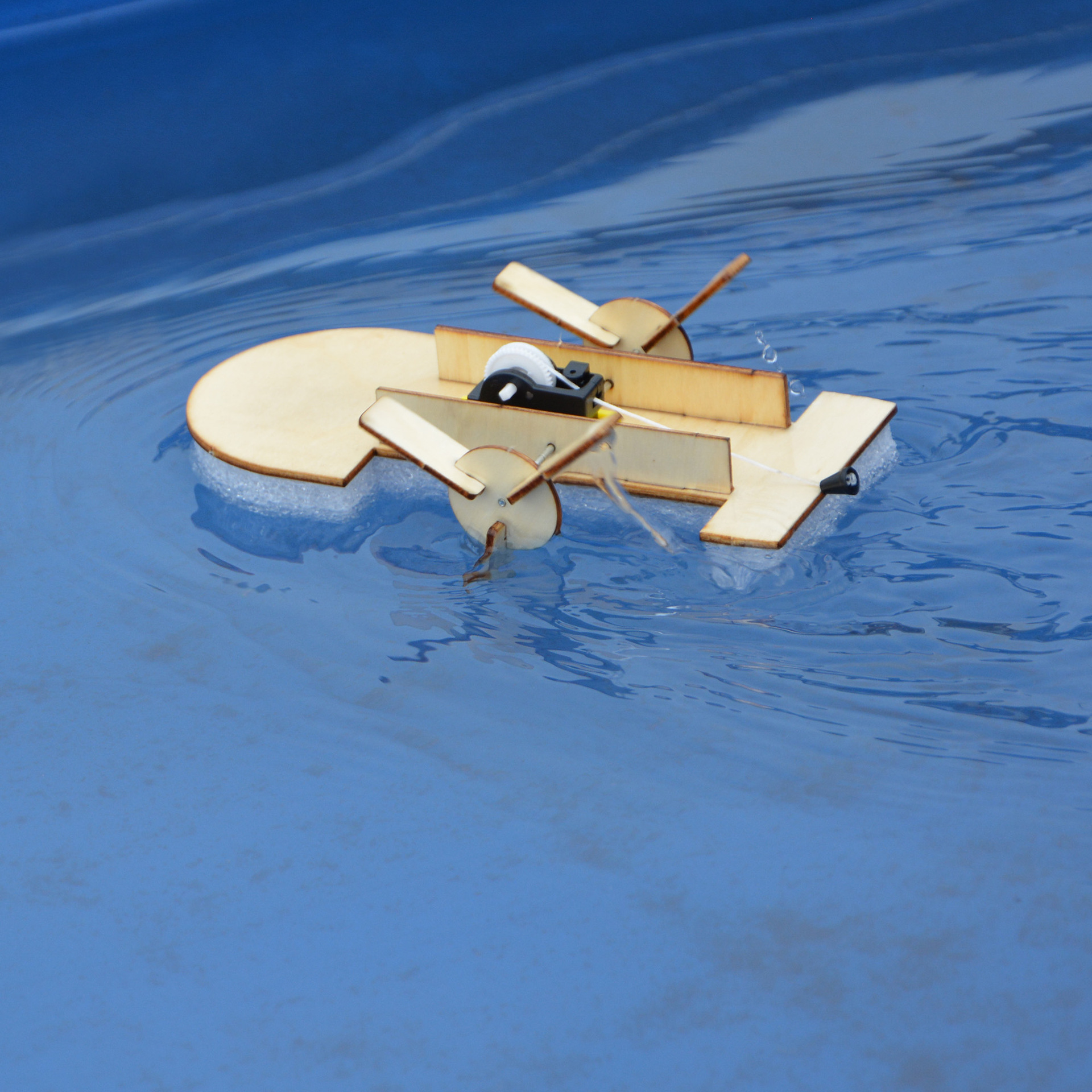 diy双桨明轮船拉线快艇中小学益智科技手工小制作轮船模型材料包