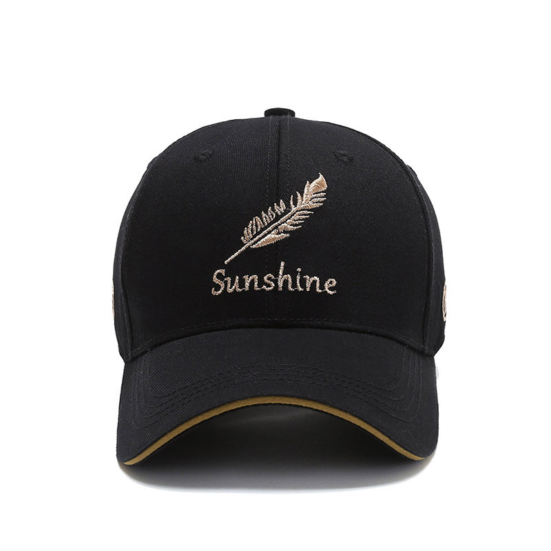 Hat Men's Summer New Peaked Cap Korean Style Fashionable Outdoor Casual Fashionable Feather Embroidered Baseball Cap for Women