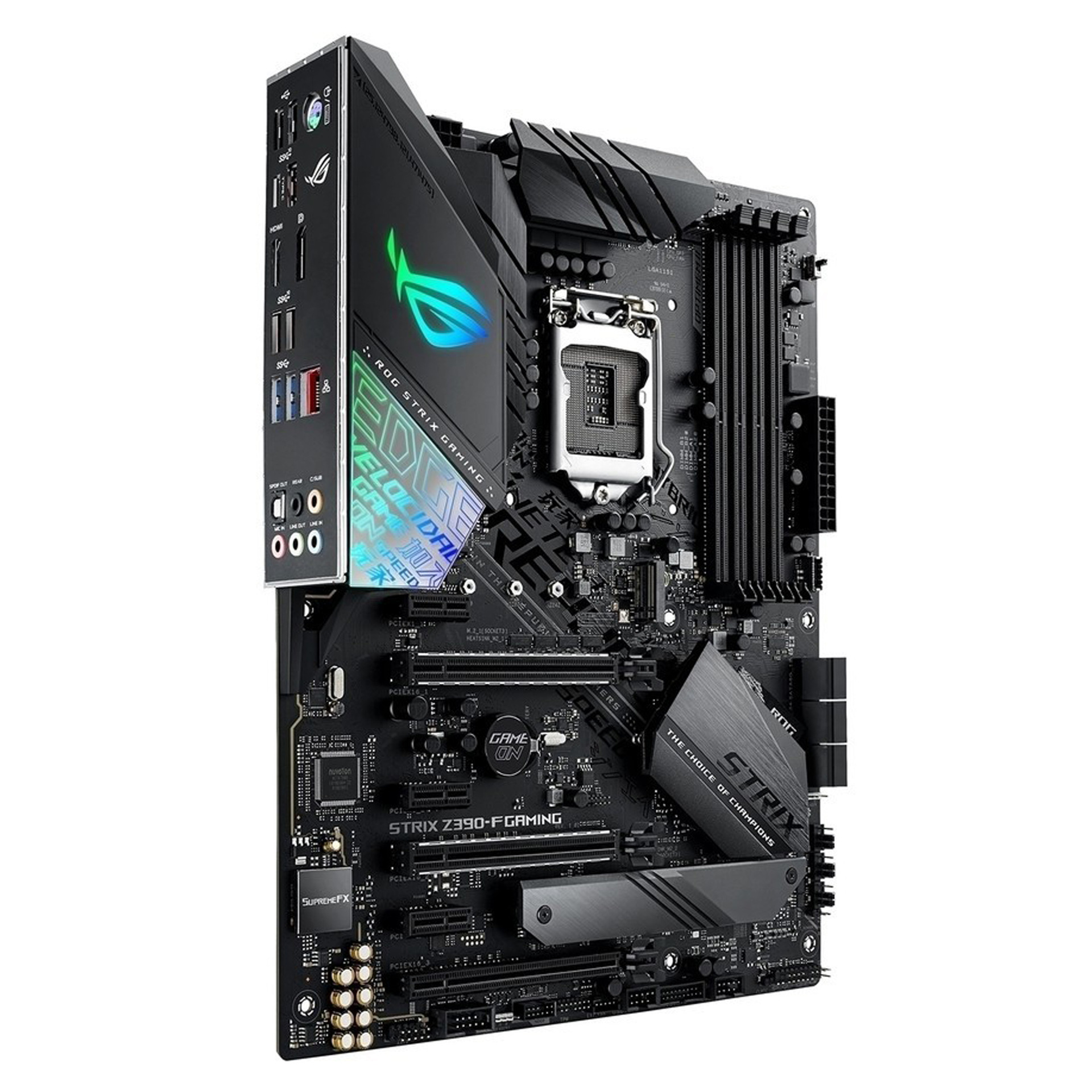 实物拍摄:主板型号为:asus/华硕rog strix z390-f gaming玩家国度 atx