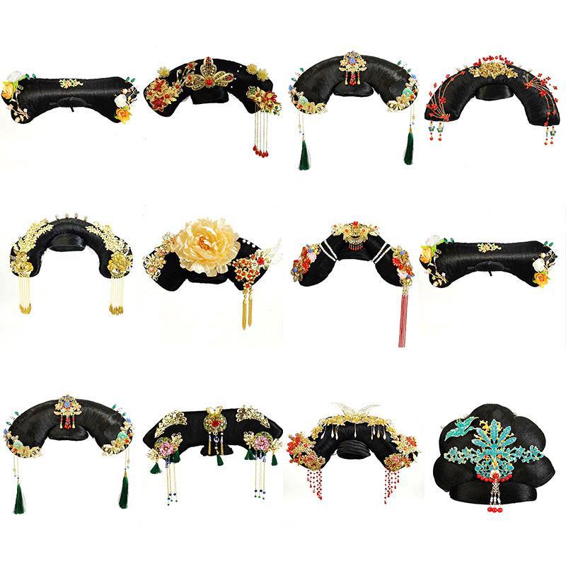 古装旗头清朝满族宫廷妃子格格如懿传头饰表演演出假发真发假发