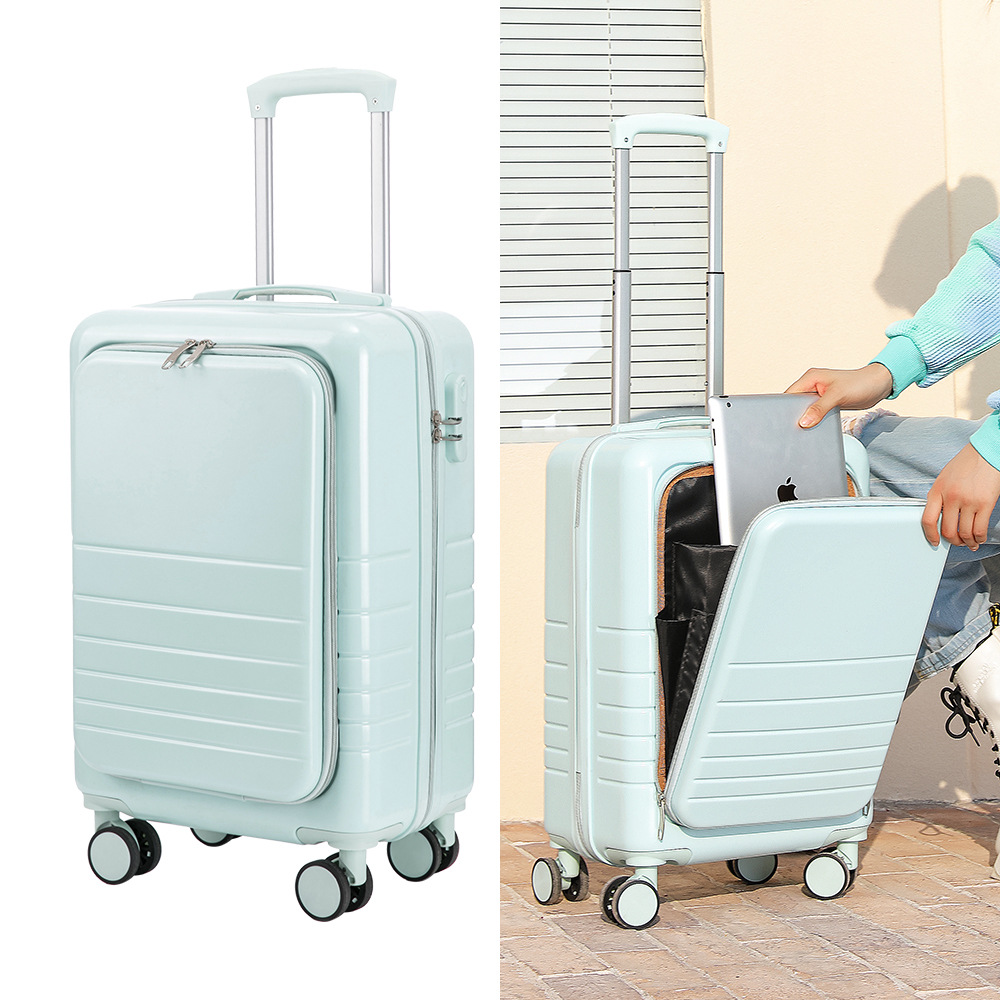 Large Capacity 24-Inch Front Open Aluminum Frame Luggage Women's Trolley Case 20-Inch Student Boarding Password Suitcase Wholesale Suitcase