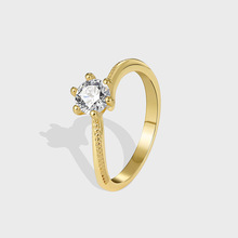 R0367 欧美轻奢百搭简约设计小众风戒指女时尚气质镶白锆石食指戒