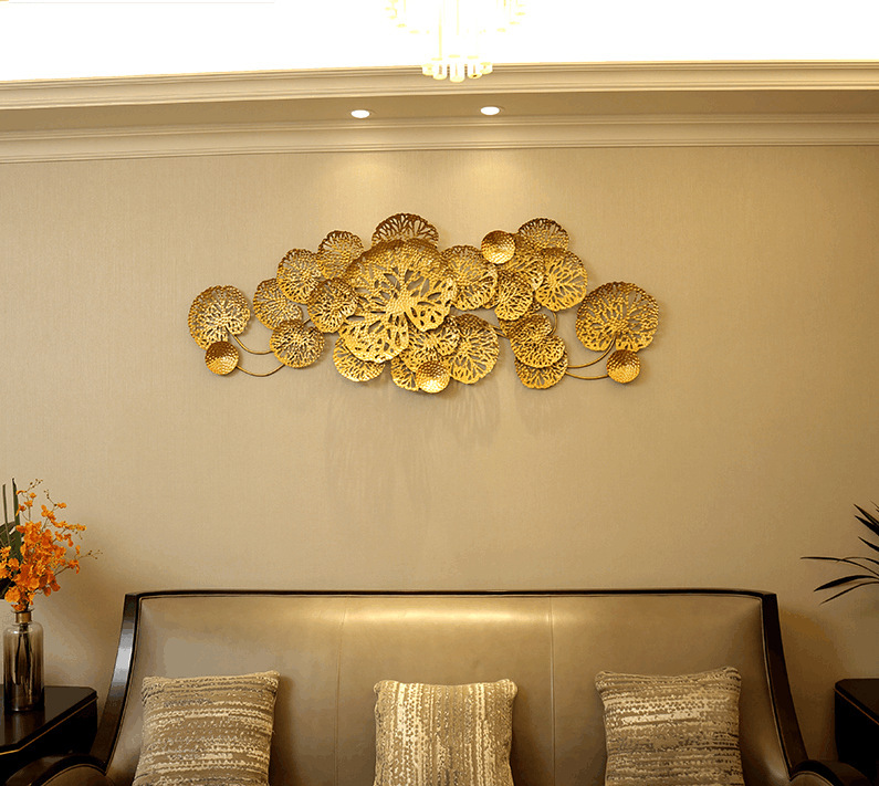 客厅铁艺壁饰挂件电视背景墙装饰品创意墙面立体壁挂墙上植物挂件