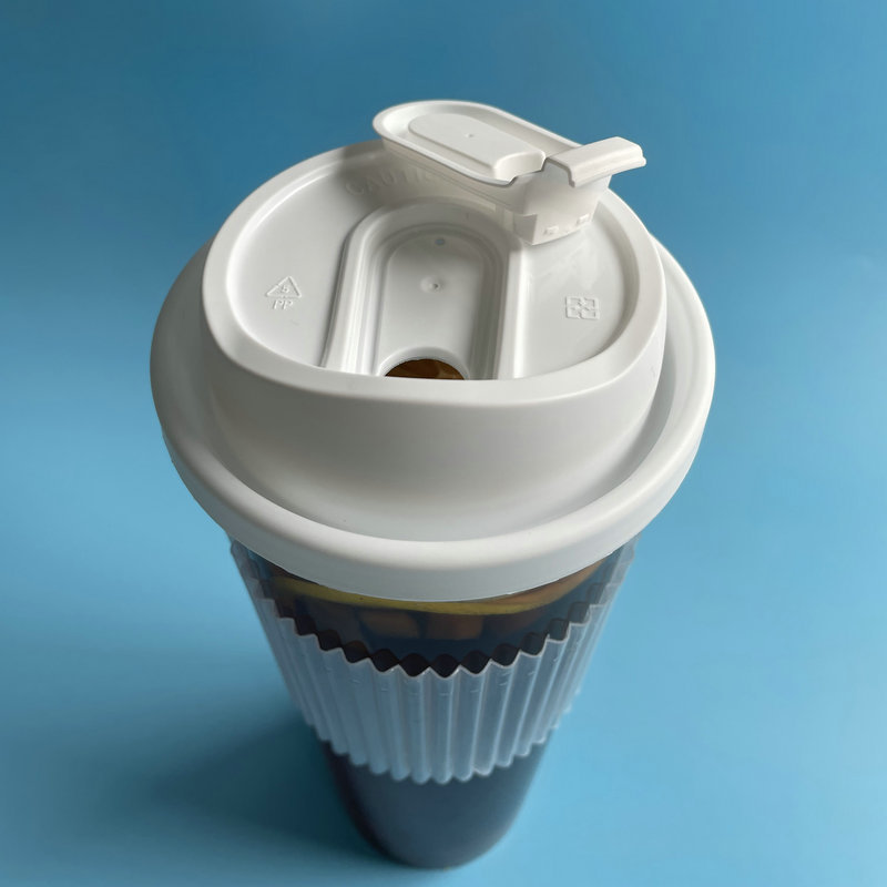 u型槽分体饮料密封盖 密封奶茶杯盖一次性饮料杯盖打包盖塑料杯盖