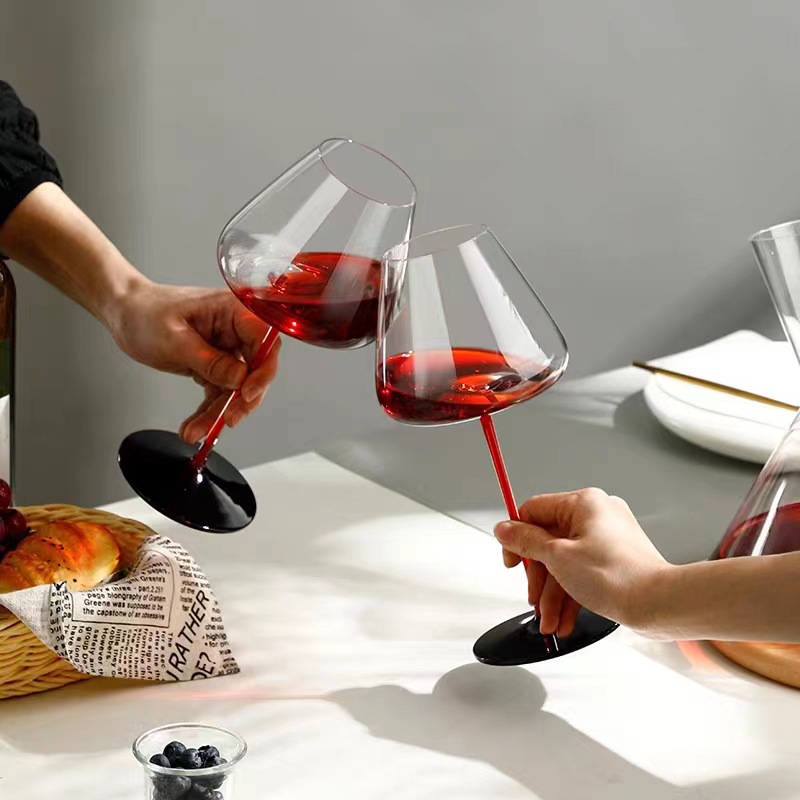 hywlkj超薄勃艮第红酒杯欧式高度葡萄酒高脚杯子创意水晶细杆玻璃