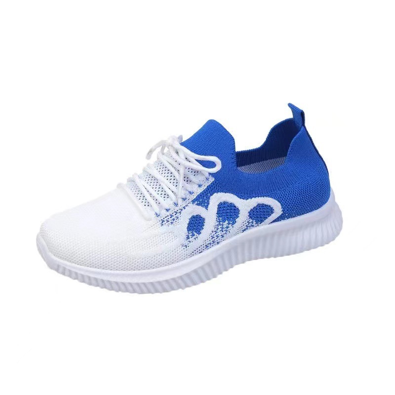 2023 Spring and Autumn New Cross-Border Women's Shoes Casual Shoes Women's Flying Woven Breathable Soft Sole Sneakers Women's Factory Direct Deliver