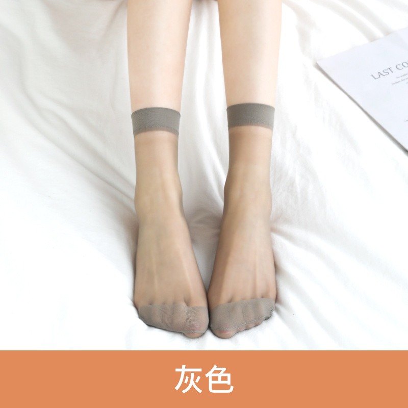 Langsha Short Stockings Women's Thin Spring and Summer Anti-Hook Crystal Socks Ultra-Thin Wear-Resistant Durable Flesh-Colored Socks Women's Socks