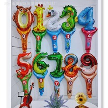 儿童数字动物手棒铝膜气球幼儿园活动小礼品儿童表演充气玩具气球