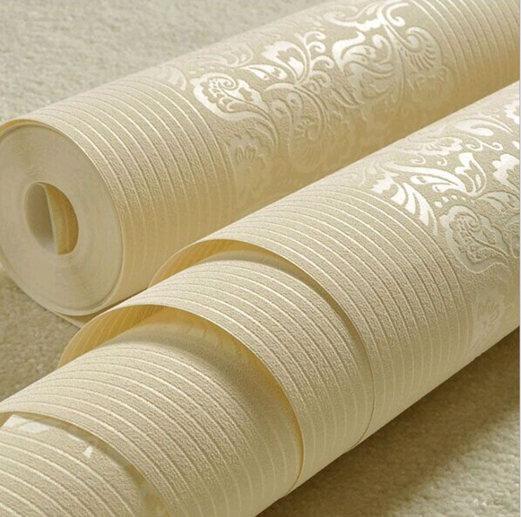 3d加厚浮雕无纺布墙纸现代简约欧式条纹素色宾馆酒店商铺工程壁纸