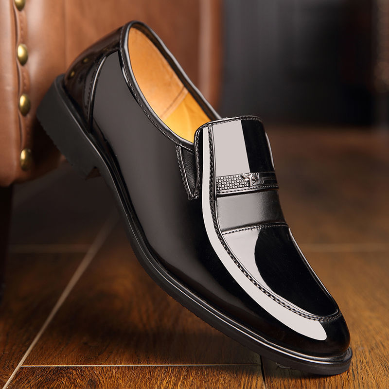 春秋男士正装皮鞋商务皮鞋韩版透气结婚鞋亮面单鞋休闲皮鞋-阿里巴巴