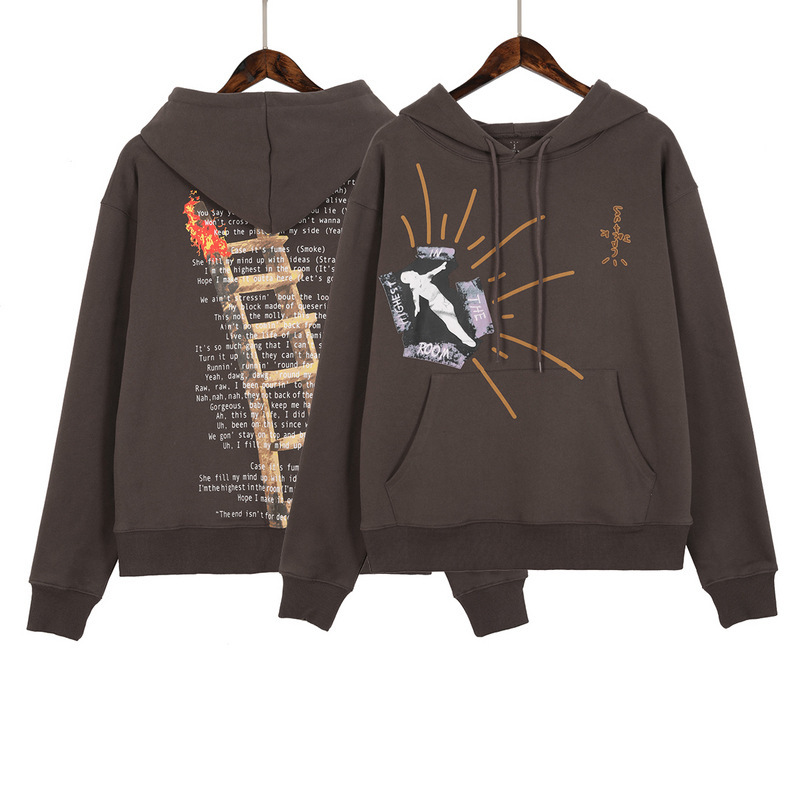 travis scott火焰梯子高街休闲欧美潮牌说唱男女同款连帽卫衣上衣