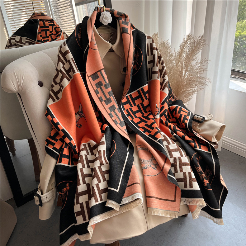 New Arrival of Autumn and Winter Scarf European and American Style Artificial Cashmere Scarf Women's 2022 Warm Scarf Fashion Shawl One Piece Dropshipping