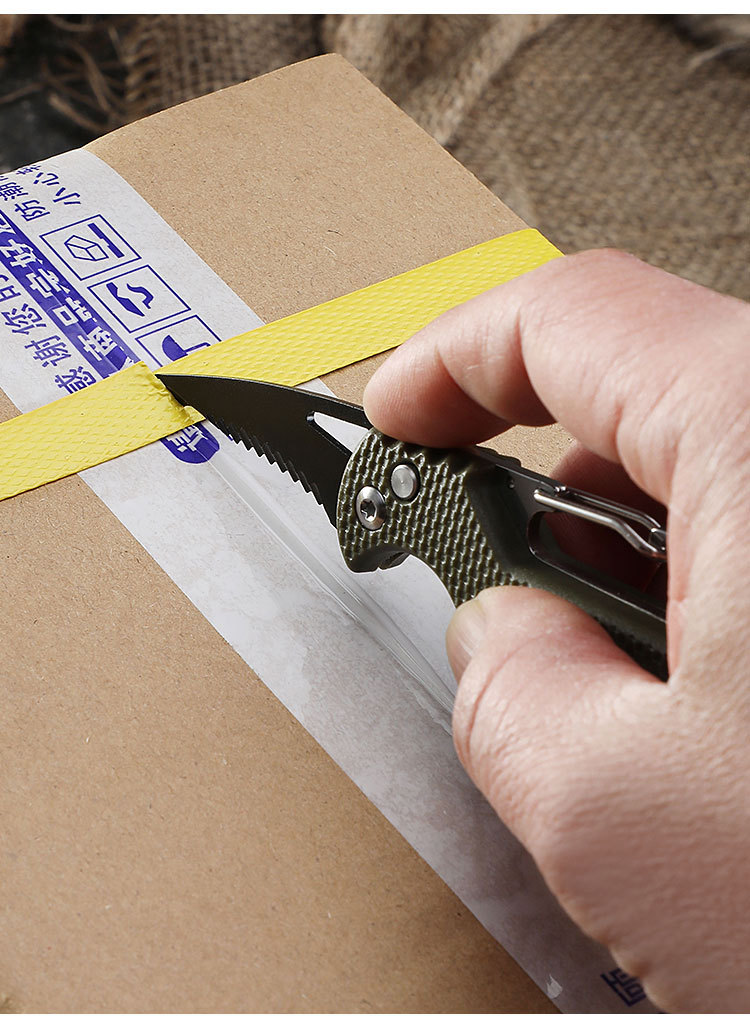 d 便携多功能快递包裹开箱刀钥匙扣锯齿拉钩 开箱器随身开包工具