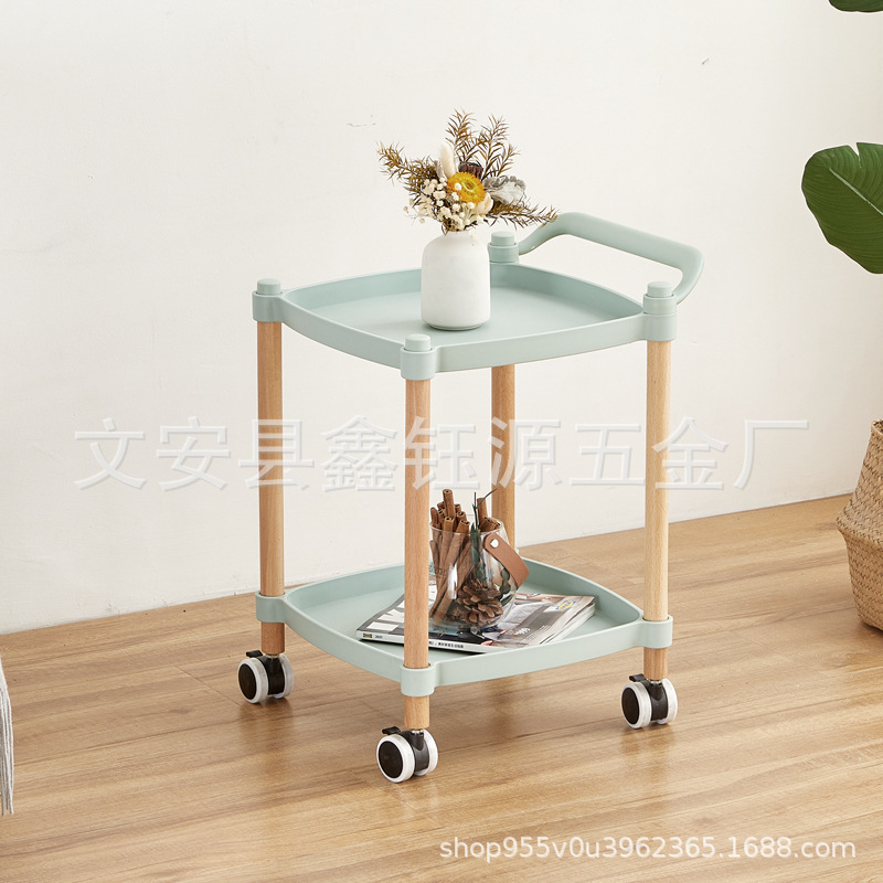 Square Storage Trolley Floor Multi-Tier Movable Household Trolley Square Storage Rack for Kitchen and Living Room