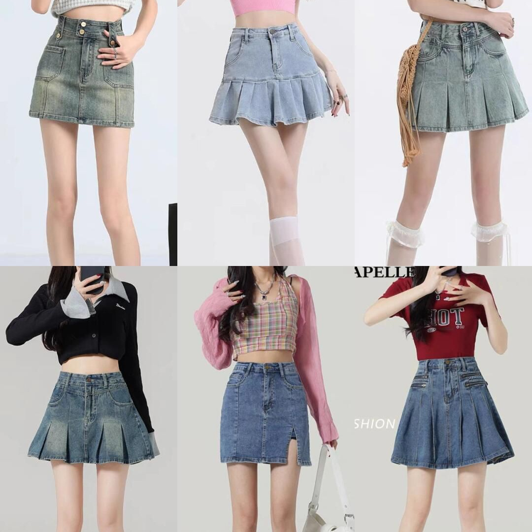 美式高腰a字牛仔短裙女2025春夏新款显瘦裙裤辣妹紧身包臀半身裙