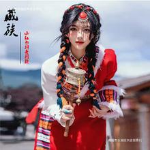 新款藏族演出服男士藏式日常民族服装女藏袍写真拍照练习旅拍舞蹈