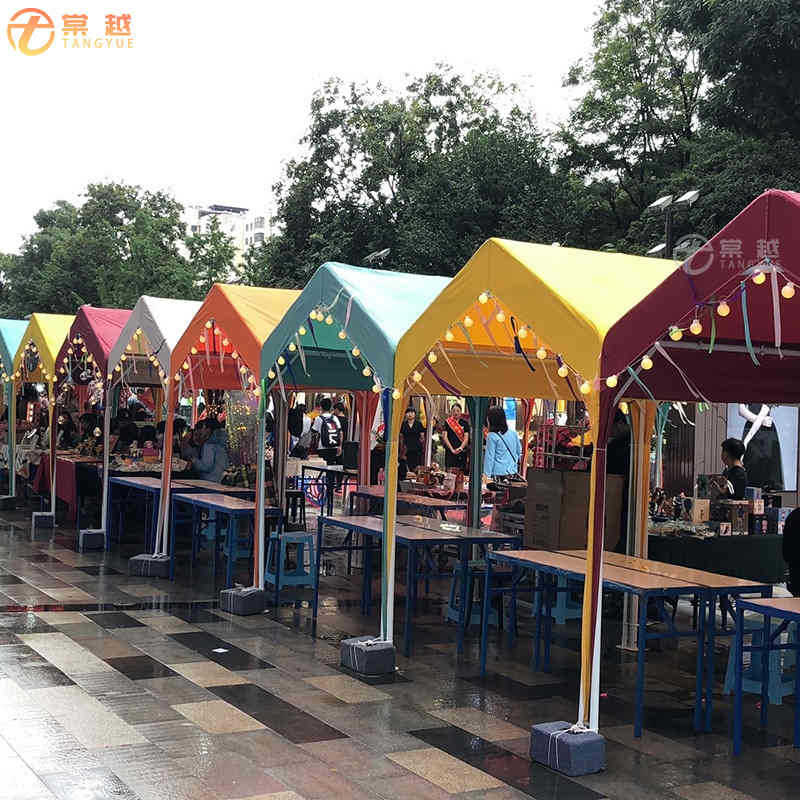 户外网红集市帐篷摆摊露营蓬 可印刷广告四脚伞加厚防雨防晒遮阳