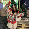 2022 Autumn and winter Christmas Snowman Jacquard weave Lazy sweater American style leisure time Socket T-shirts Sweater