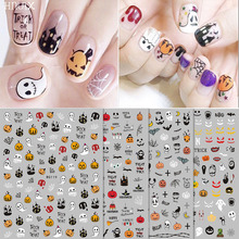 1Sheet Halloween Nails Art Manicure Back Glue Decal stickers