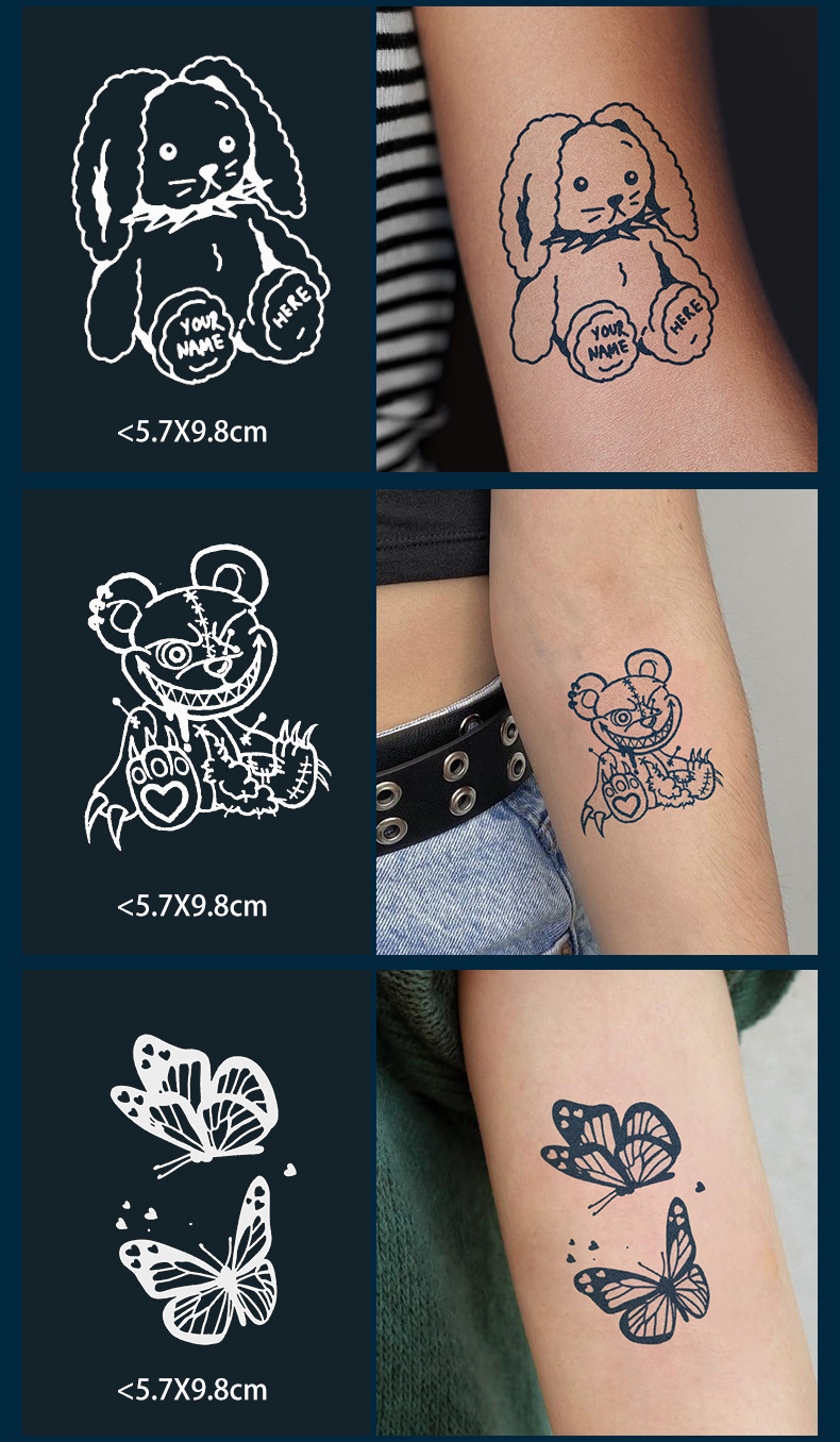 半永久卡通草本纹身贴女防水一次性水转印贴纸网红果汁花臂tattoo