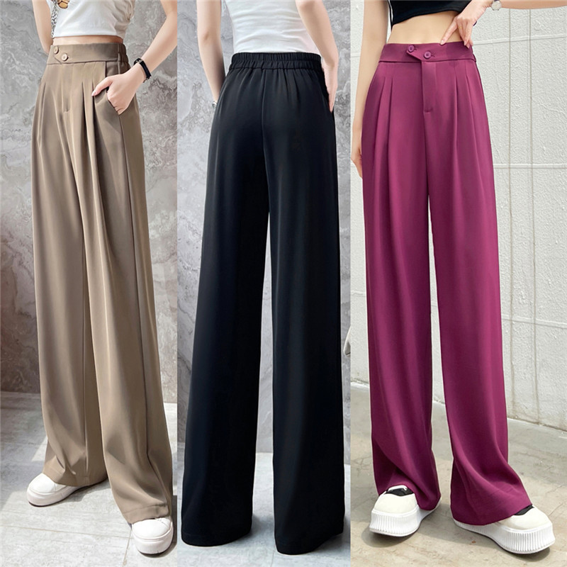 Women's Wide-Leg Pants Thin Large Size Women's Clothing High Waist Drooping Straight Casual Women's Business Suit Mop Pants Wholesale